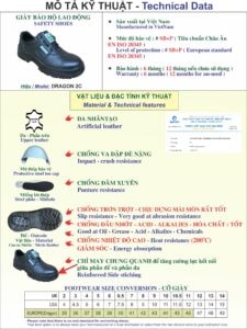 thông tin sản phẩm giày bảo hộ lao động dragon 2c