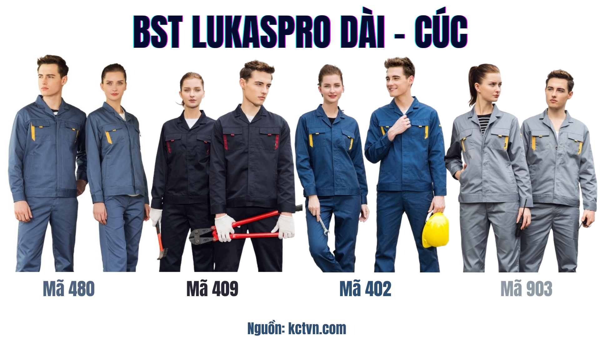 Các mẫu quần áo bảo hộ lao động Lukaspro chính hãng Dài cúc