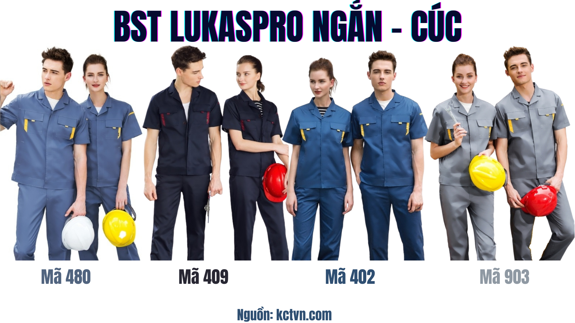 Các mẫu quần áo bảo hộ lao động Lukaspro chính hãng Ngắn cúc