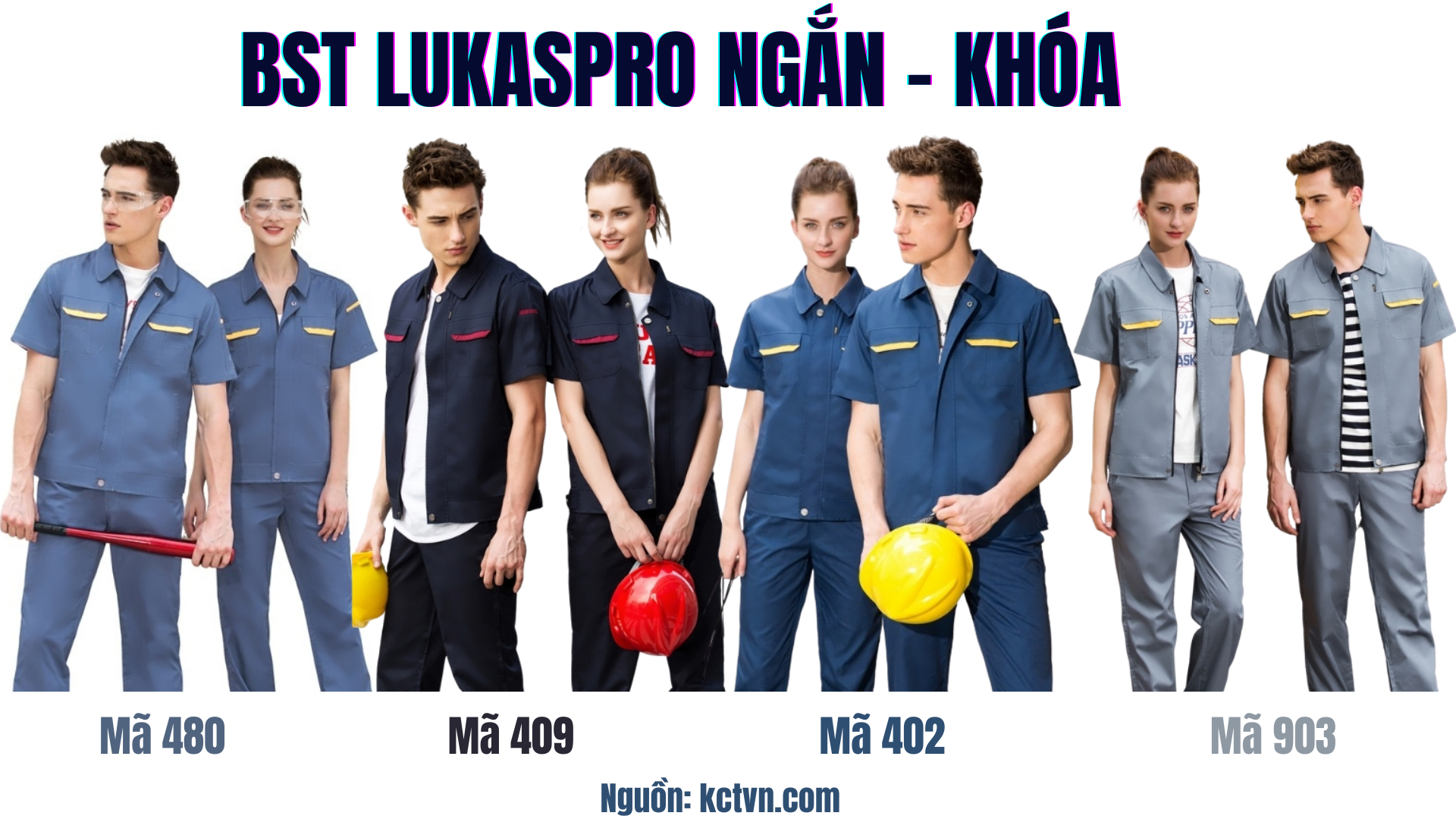 Các mẫu quần áo bảo hộ lao động Lukaspro chính hãng Ngắn khóa